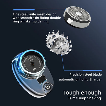 Mini Electric Razor Wet and Dry Washable Razor Fast Charging Digital Display Portable Electric Shaver 1 Hour Charge Time Upgrade